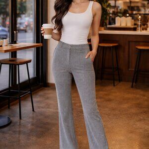 A New Day Black and White Stripe Elastic Waist Two Pockets Pants Woman's Size 14